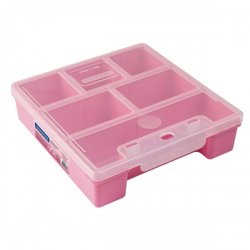 Organizador Tramontina 43804 Plástico 19cm 6 comp. Rosa