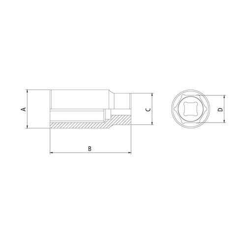 Llave Tubo Hex Largo Tramontina Pro 44802 enc.1/2" 21mm