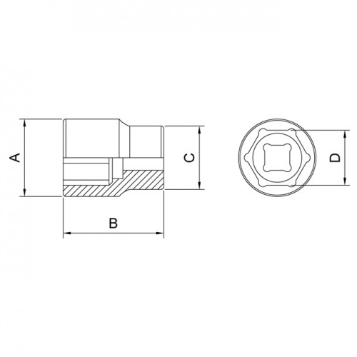 Llave Tubo Hex. Tramontina Pro 44831 enc.1/2" 28mm