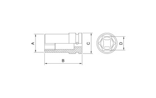 Llave Tubo Impacto Hex. Largo Tramontina Pro 19mm Llave Tubo Impacto Hex. Largo Tramontina Pro 19mm