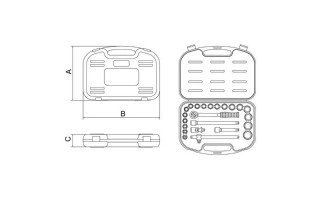 Llaves Tubo Hex. Tramontina Pro enc.1/2" [mm] 23pzs 8-32mm