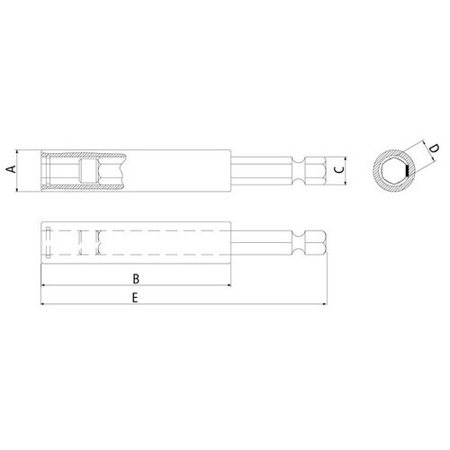 Soporte para Puntas Tramontina Pro 44878 Magnetico hex.1/4" 60mm