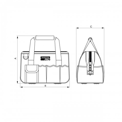 Bolsón de Herramientas Tramontina Pro 12'' Base Rígida