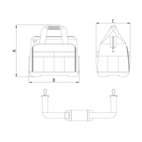 Bolsón de Herramientas Tramontina Pro 16'' Base Rígida