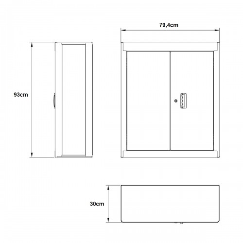 Armario Tramontina Pro 44953 de Pared 93x30x79cm