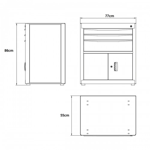 Armario Tramontina Pro 44954 Metal 86x55x76cm 5comp.