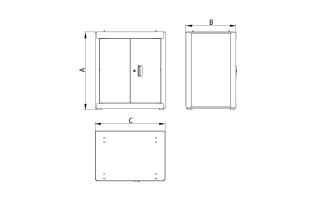 Armario Tramontina Pro 44954 de Pared 86x55x77cm Armario Tramontina Pro 44954 de Pared 86x55x77cm