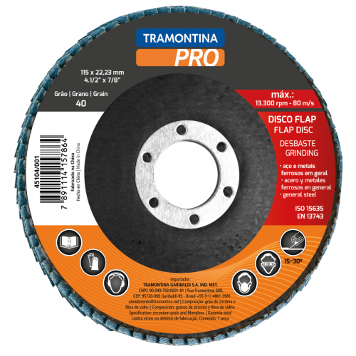 Disco Flap Tramontina Pro 45104 115mm G40