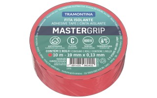 Cinta Aisladora Tramontina MasterGrip 19mm 10m Rojo Cinta Aisladora Tramontina MasterGrip 19mm 10m Rojo