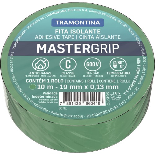 Cinta Aisladora Tramontina MasterGrip 19mm 10m Verde