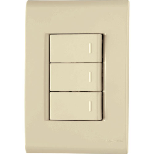 Interruptor Triple Tramontina Liz 57171 unipolar Beige