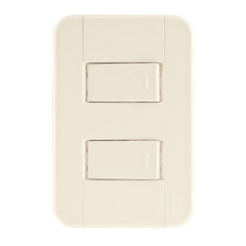 Interruptor Tramontina Tablet unipolar + Conmutador Beige