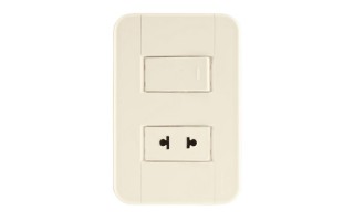 Interruptor Tramontina Tablet unipolar + Toma 2P Beige Interruptor Tramontina Tablet unipolar + Toma 2P Beige
