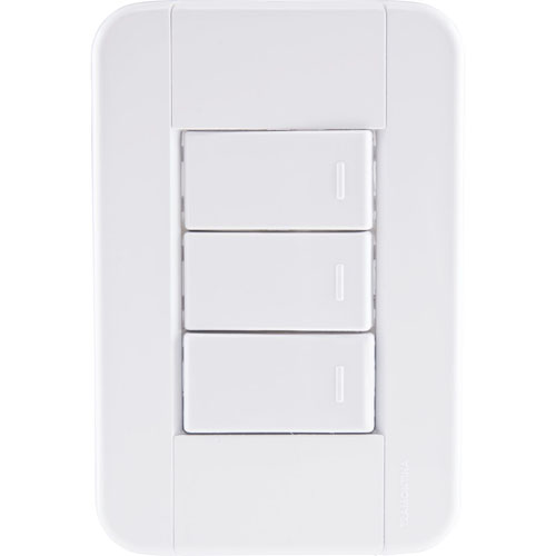 Interruptor Triple Tramontina Tablet 57240 unipolar Blanco