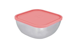 Envase Cuadrado Tramontina Freezinox 61221 16cm 1,2L Salmón