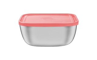 Envase Cuadrado Tramontina Freezinox 61221 19cm 2,4L Salmón