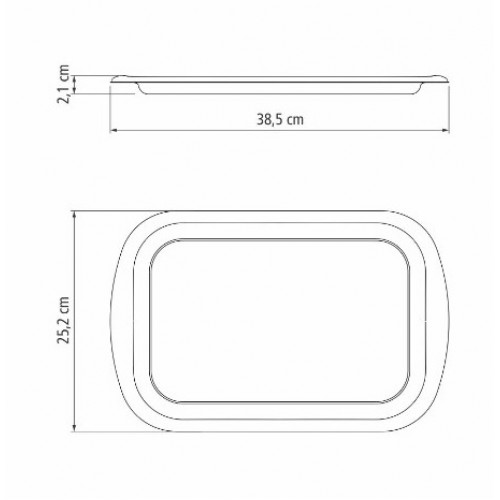 Bandeja Tramontina Cosmos 61316 Rectangular Inox. 39x25x2cm