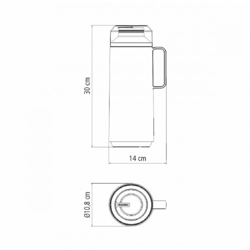 Termo con Pico Tramontina Exata 61637 Ampolla 1L Gris