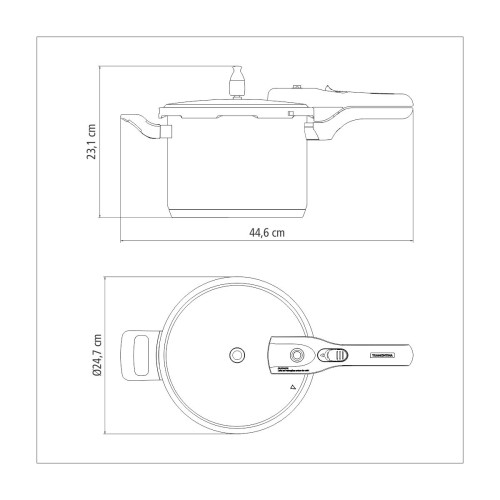 Olla a Presión Tramontina Brava 62416 22cm 6L Inox.