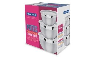 Bowls con Tapa Tramontina Cucina 64220 Inox 3pzs Blanco Bowls con Tapa Tramontina Cucina 64220 Inox 3pzs Blanco