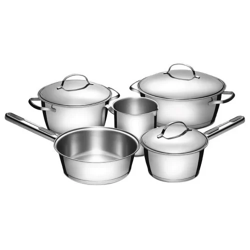 Set Bateria Cocina 4pz Ollas Sarten Tramontina Allegra Acero