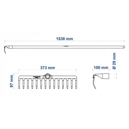 Rastrillo Pesado Tramontina 77100 14di con mango