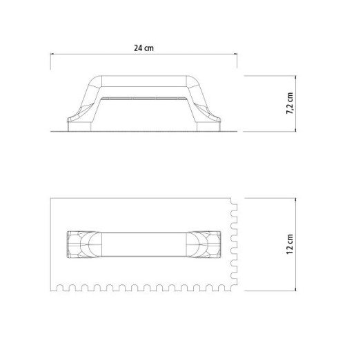 Llana Dentada Tramontina 77372 8mm Metal 24x12cm Llana Dentada Tramontina 77372 8mm Metal 24x12cm