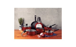 Ollas Cacerolas Sarten Tramontina Loreto 7pzs Bordo