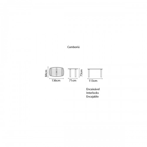 Mesa Tramontina Camboriu 92302 Rectangular Blanco