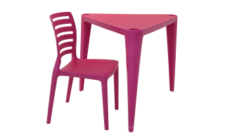 Mesa y Silla Infantil Tramontina Sofia 92486 Rosado Mesa y Silla Infantil Tramontina Sofia 92486 Rosado
