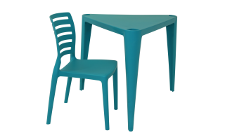 Mesa y Silla Infantil Tramontina Sofia 92486 Azul Mesa y Silla Infantil Tramontina Sofia 92486 Azul