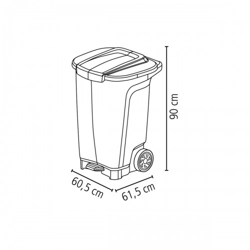 Basurero Tramontina 92815 Plástico Rueda 100L Gris
