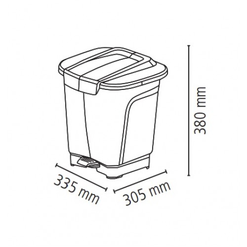 Basurero Tramontina 92811 Plastico Pedal 15L Blanco