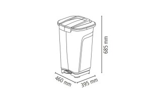 Basurero Tramontina 92813 Plastico Pedal 50L Blanco Basurero Tramontina 92813 Plastico Pedal 50L Blanco