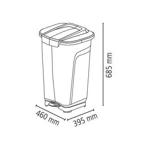 Basurero Tramontina 92813 Plastico Pedal 50L Blanco