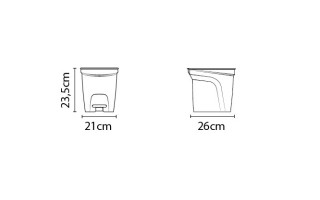 Basurero Tramontina 92851 Plastico Tapa Pedal 7L Negro