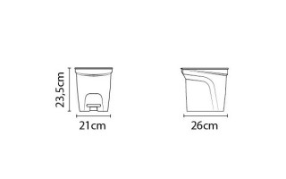 Basurero Tramontina 92851 Plastico Tapa Pedal 7L Gris