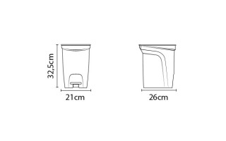 Basurero Tramontina 92852 Plastico Tapa Pedal 10L Gris Basurero Tramontina 92852 Plastico Tapa Pedal 10L Gris