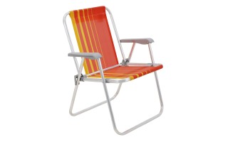 Silla de Playa Tramontina Samoa Aluminio Naranja/Amarillo Silla de Playa Tramontina Samoa Aluminio Naranja/Amarillo