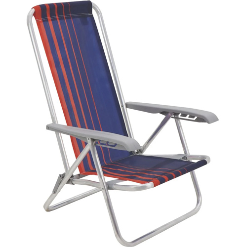 Silla Reclinable Tramontina Bali Alum. Azul 4 posiciones