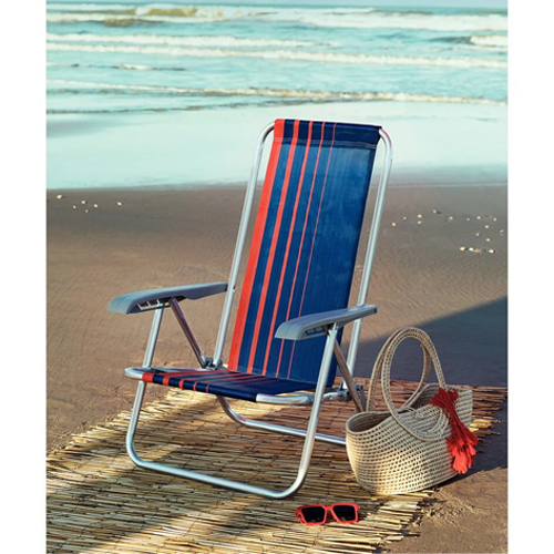 Silla Reclinable Tramontina Bali Alum. Azul 4 posiciones