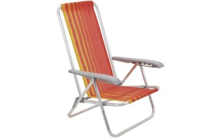 Silla Reclinable Tramontina Bali Alum. Naranja 4 posiciones Silla Reclinable Tramontina Bali Alum. Naranja 4 posiciones