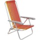 Silla Reclinable Tramontina Bali Alum. Naranja 4 posiciones