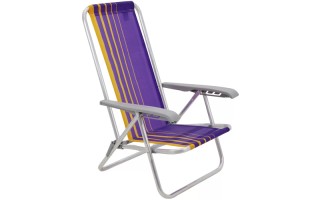 Silla Reclinable Tramontina Bali Alum. Lila 4 posiciones Silla Reclinable Tramontina Bali Alum. Lila 4 posiciones