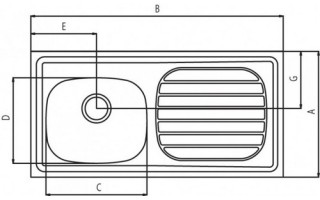 Pileta Tramontina 93412 1c. Izq. Rectangular 100x50cm Pre pulido Pileta Tramontina 93412 1c. Izq. Rectangular 100x50cm Pre pulido
