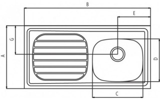 Pileta Tramontina 93422 1c. Der. Rectangular 100x50cm Pre pulido Pileta Tramontina 93422 1c. Der. Rectangular 100x50cm Pre pulido