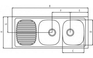 Pileta Tramontina 93446 2c. Der. Rectangular 120x50cm Satinado Pileta Tramontina 93446 2c. Der. Rectangular 120x50cm Satinado