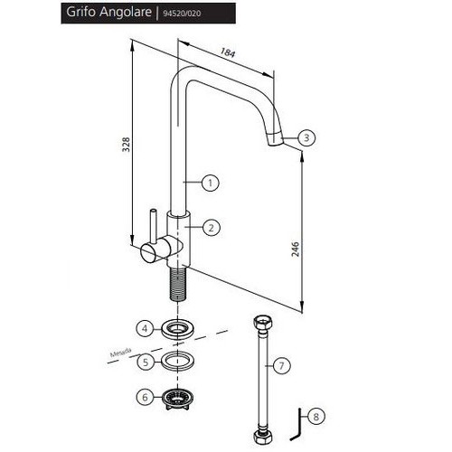 Grifo de Mesada Tramontina 94520 Inox Agua Fría