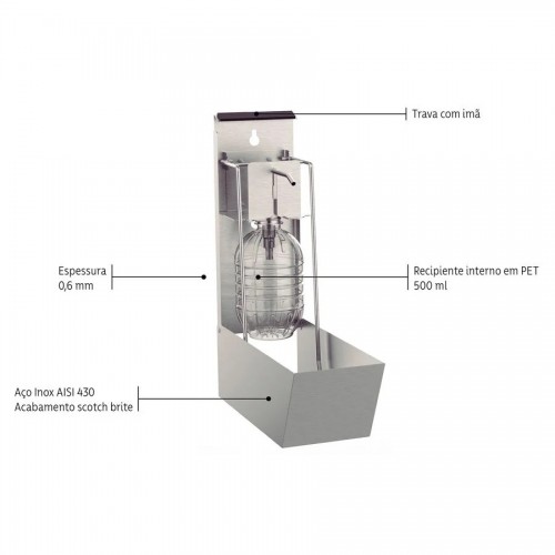 Dispensador de Jabón Líquido Tramontina 94532 500ml Inox