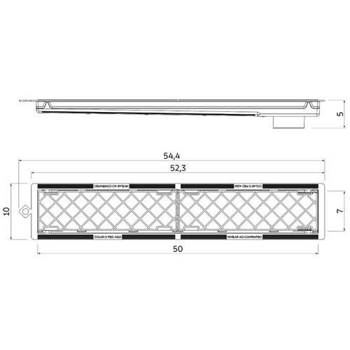 Desagüe Lineal Tramontina Slim Hide 94535 50x7cm PVC